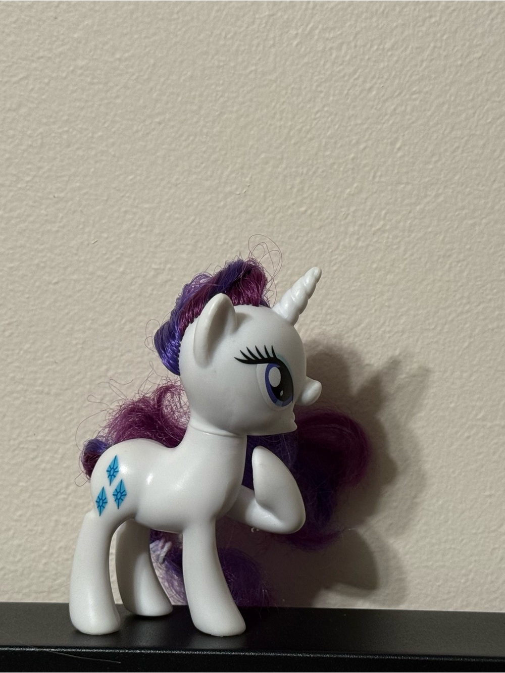๐4/$35- My Little Pony Rarity Unicorn Figure Hasbro 2016 Brushable Pony